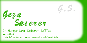 geza spierer business card